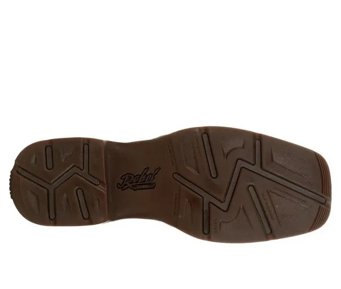 Men's Durango Rebel Brown Distressed Flag Embroidery Western Boots