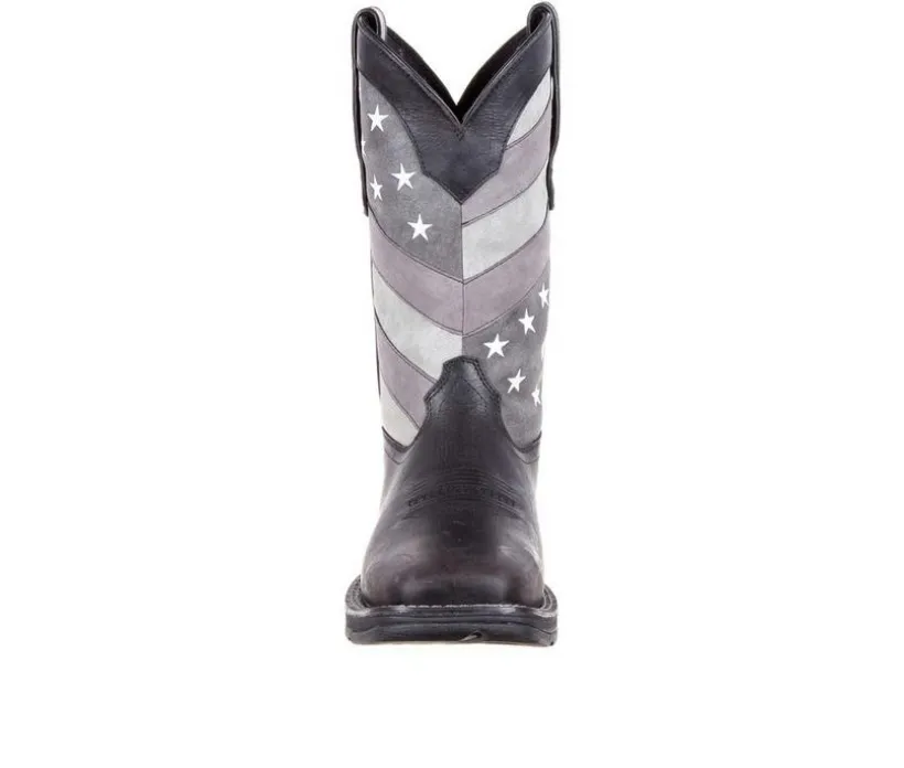 Men's Durango Rebel Faded Black Flag Western Boot