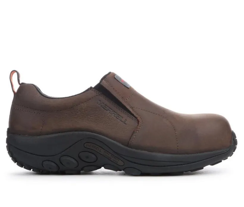 Men's Merrell Work Jungle Moc Leather Composite Toe Work Shoes
