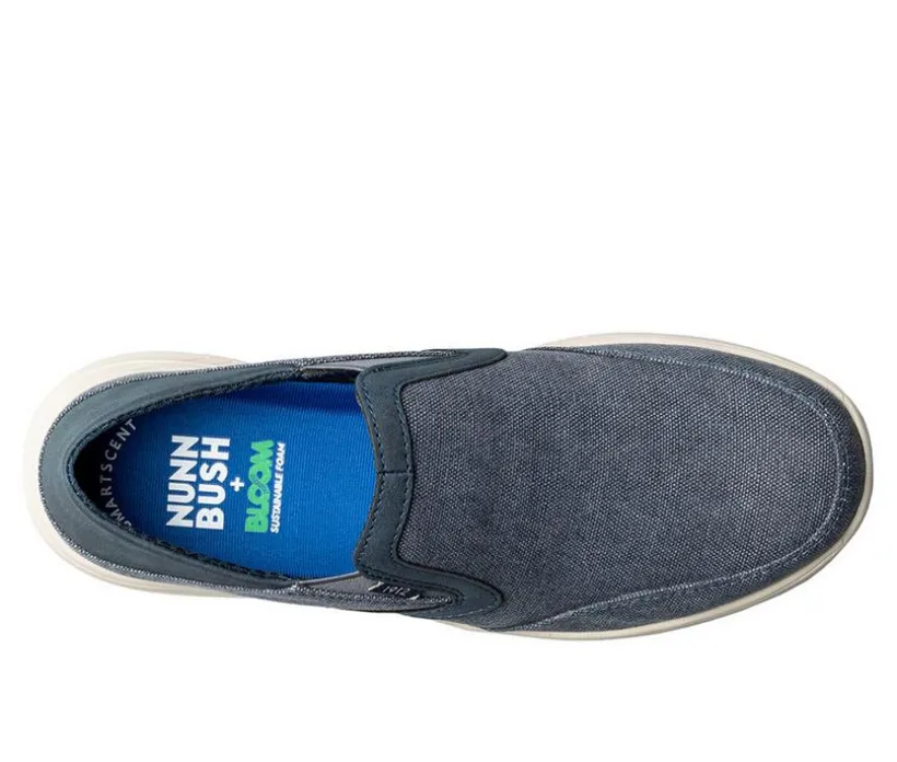 Men's Nunn Bush Conway EZ Canvas Moc Toe Slip On Shoes