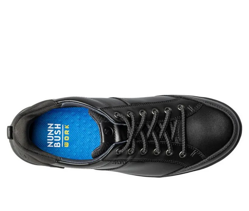 Men's Nunn Bush Kore City Walk Work EZ Hands Free Lace Safety Shoes