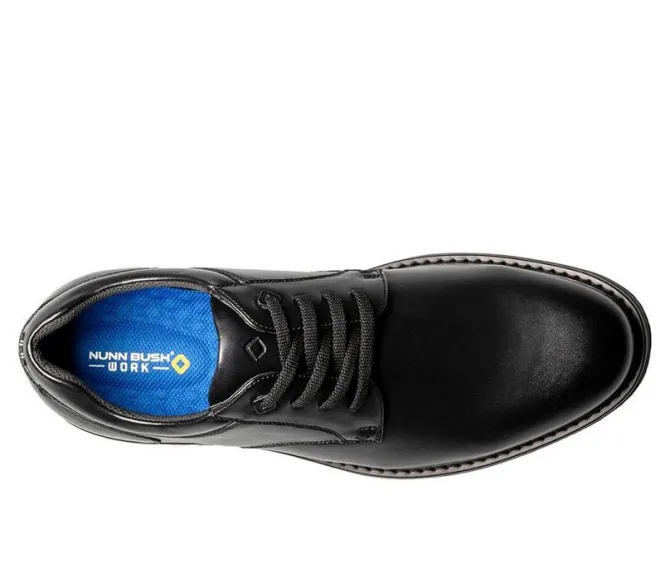 Men's Nunn Bush Wade Plain Toe Slip Resistant Work Oxfords