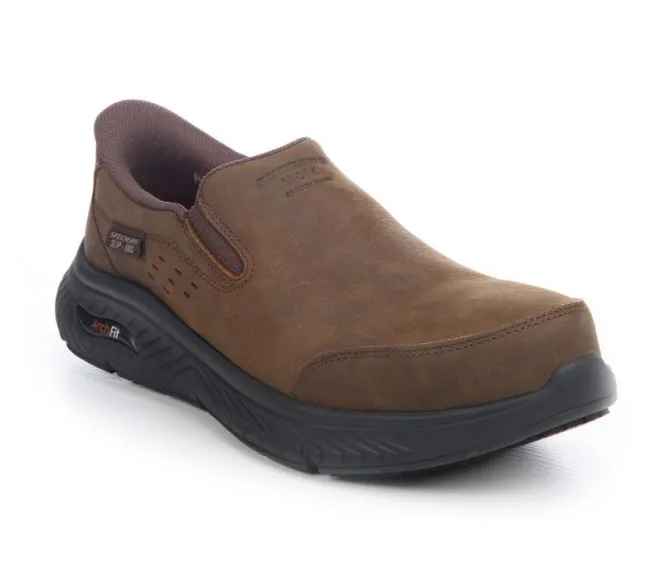 Men's Skechers Work Archfit Crosser Carbon Nano Slip On Work Shoes