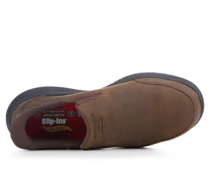 Men's Skechers Work Archfit Crosser Carbon Nano Slip On Work Shoes