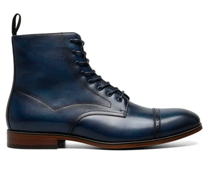 Men's Stacy Adams Henry Cap Toe Lace Boot Dress Shoes