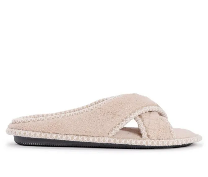 MUK LUKS Ada Micro Chenille Criss Cross Slippers