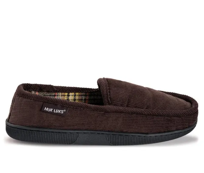 MUK LUKS Cordurory Moccasin with Flannel Lining Slippers