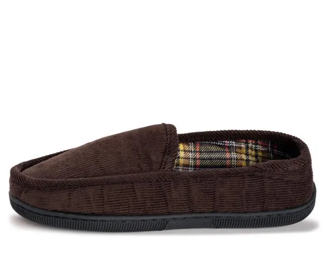 MUK LUKS Cordurory Moccasin with Flannel Lining Slippers