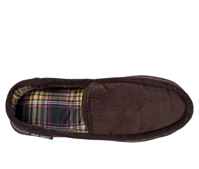 MUK LUKS Cordurory Moccasin with Flannel Lining Slippers
