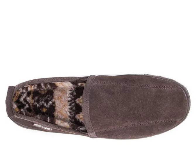 MUK LUKS Eric Printed Berber Suede Slippers
