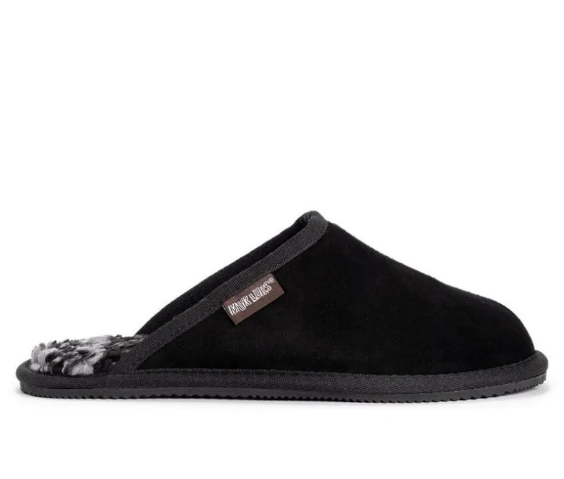 MUK LUKS Men's Dave Printed Berber Suede Slippers