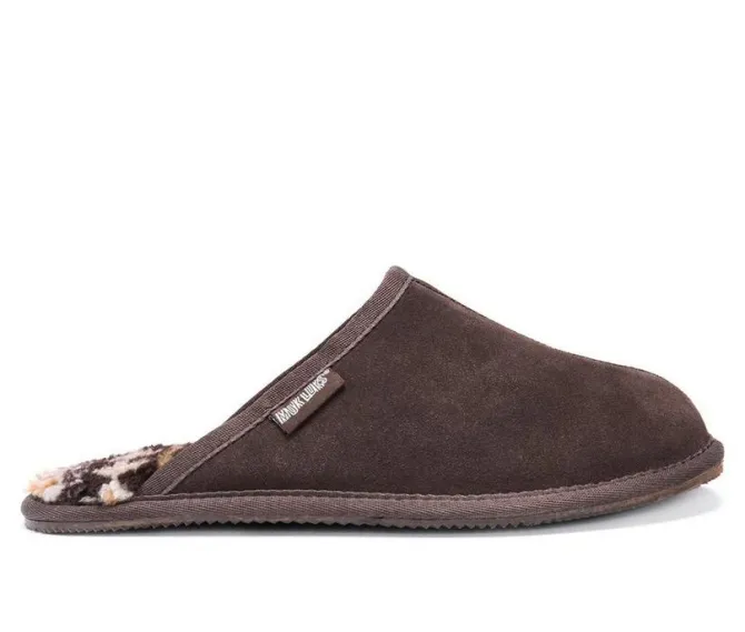 MUK LUKS Men's Dave Printed Berber Suede Slippers