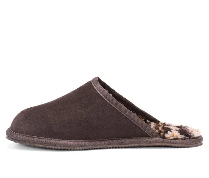 MUK LUKS Men's Dave Printed Berber Suede Slippers