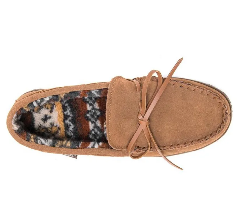 MUK LUKS Men's Paul Printed Berber Suede Moccasins
