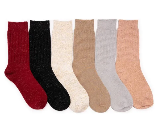 MUK LUKS Microfiber Boot Socks 6 Pack Socks