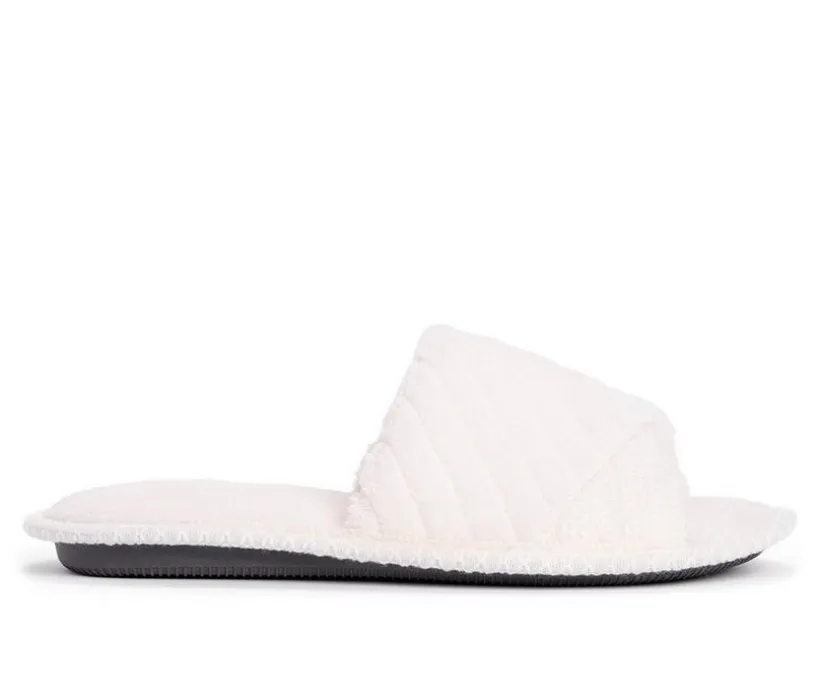 MUK LUKS Sally Micro Chenille Open Toe Scuff Slippers