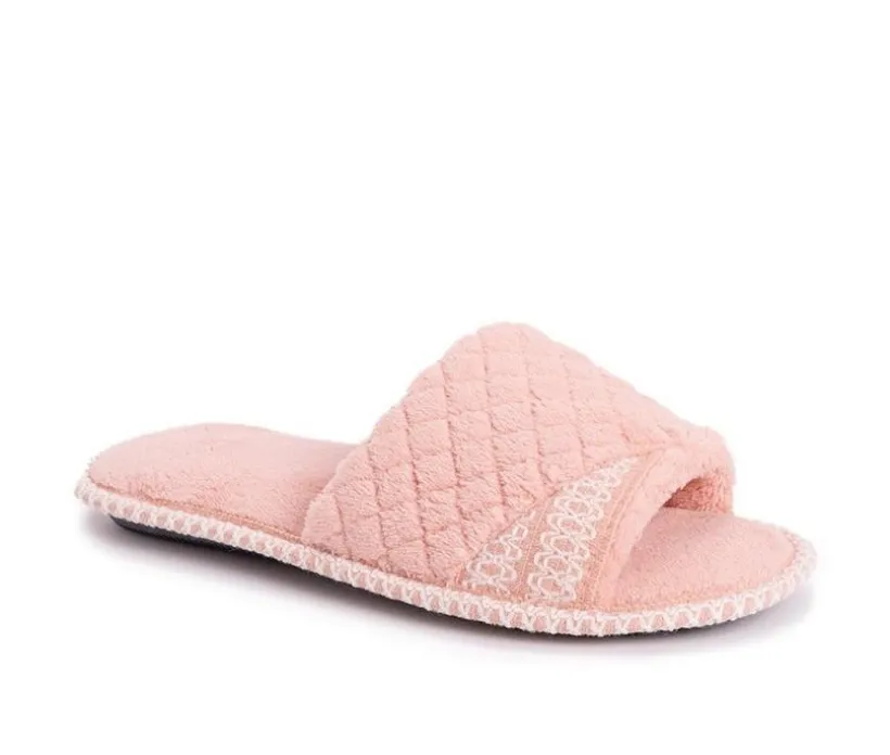 MUK LUKS Sally Micro Chenille Open Toe Scuff Slippers