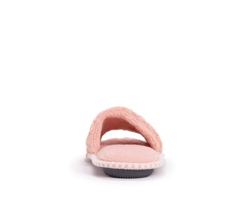 MUK LUKS Sally Micro Chenille Open Toe Scuff Slippers