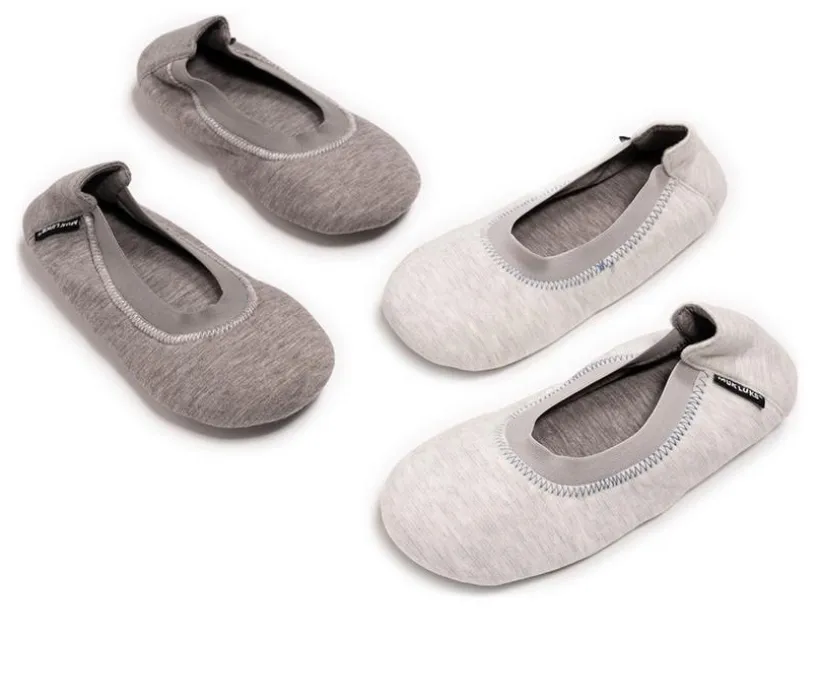 MUK LUKS Women's Travel Ballerina 2 Pack Slippers