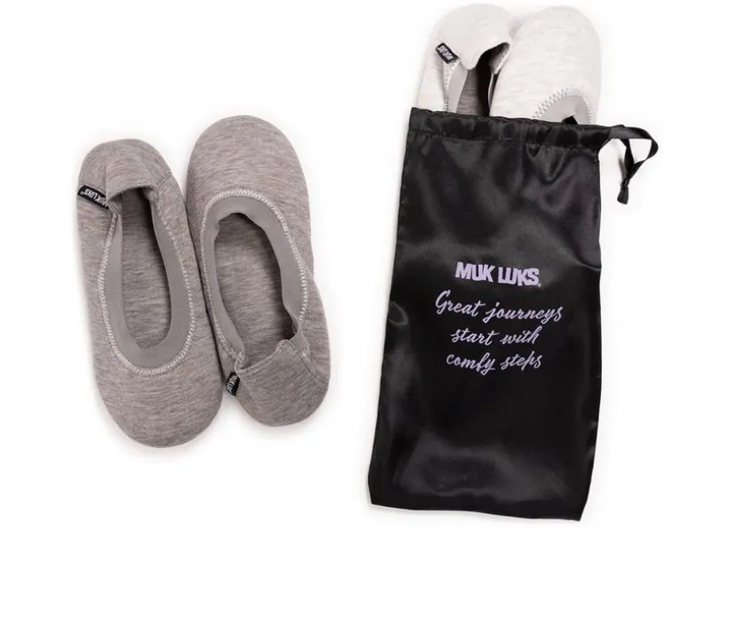 MUK LUKS Women's Travel Ballerina 2 Pack Slippers
