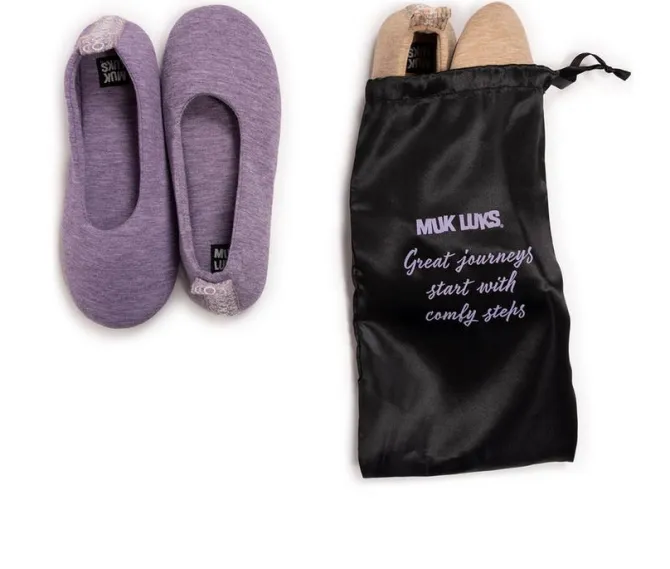 MUK LUKS Women's Travel Ballerina 2 Pack Slippers