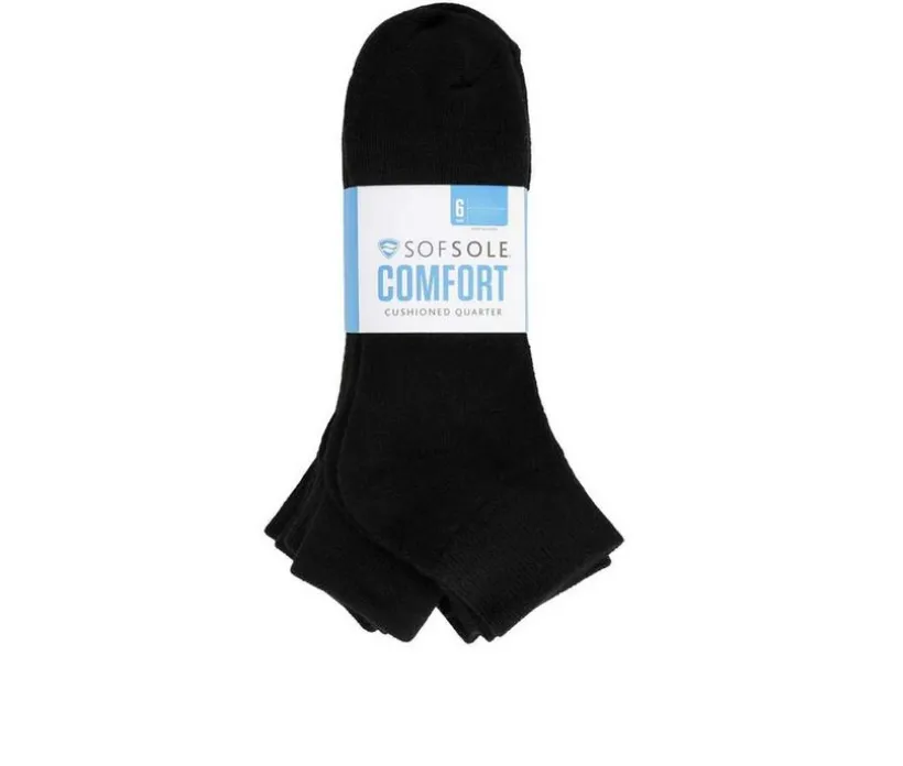 Sof Sole 6 Pair Comfort Cushioned Quarter Socks