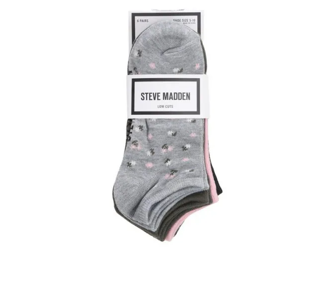 Steve Madden 6 Pack DItsy Floral Low Cut Socks