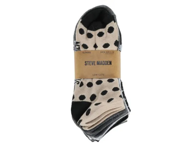 Steve Madden 10 Pack Low Cut Dot Socks