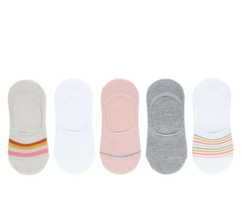 Steve Madden 5 Pack Patterned Foot Liner Socks