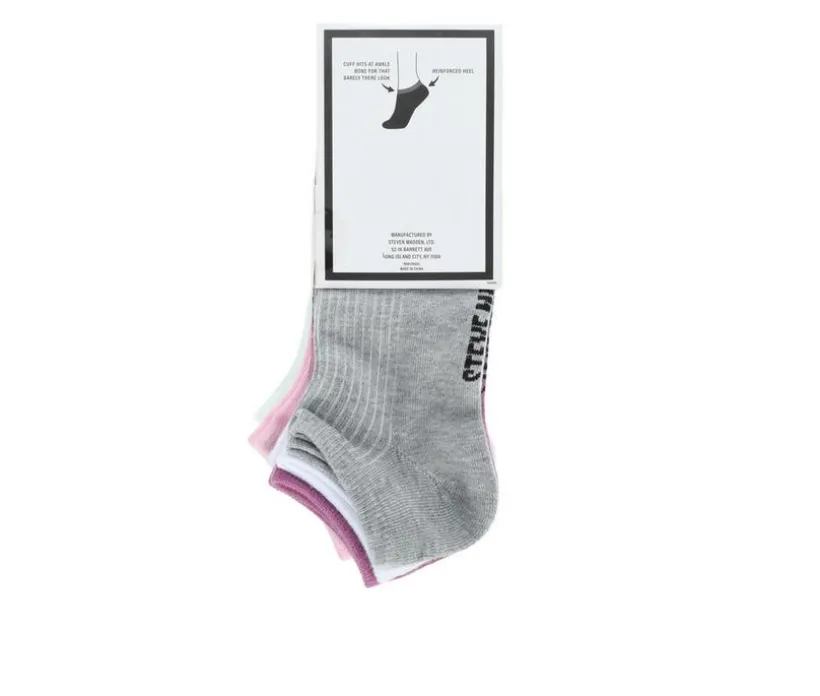Steve Madden 10 Pair Ribbed Toe Stripe Low Cut Socks