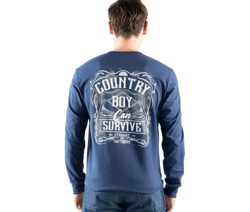 STRAIGHT UP SOUTHERN Country Boy Long Sleeve Tee