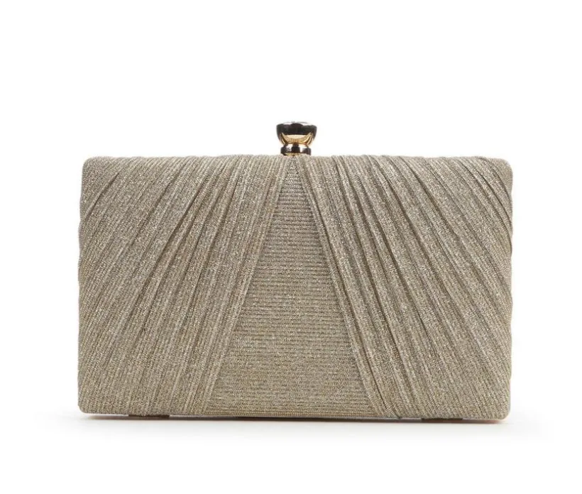 Vanessa Pleated Glitter Clutch