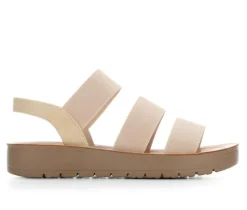 Women's Blue Aura Button Sandals