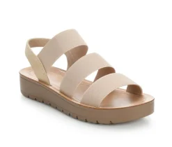 Women's Blue Aura Button Sandals