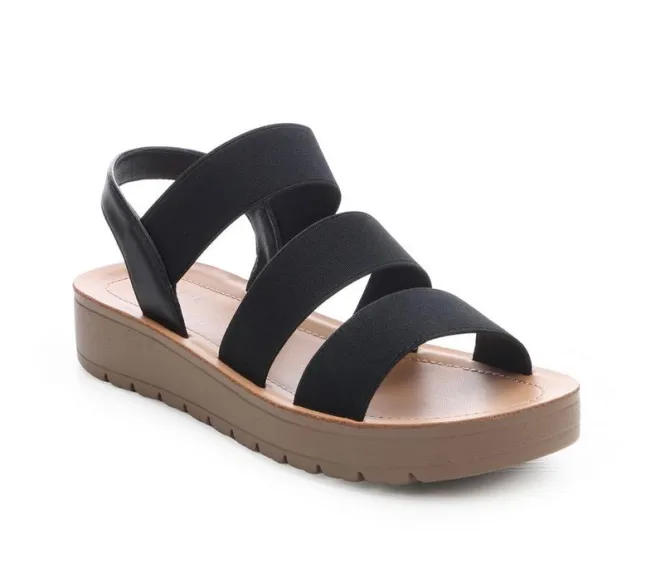 Women's Blue Aura Button Sandals