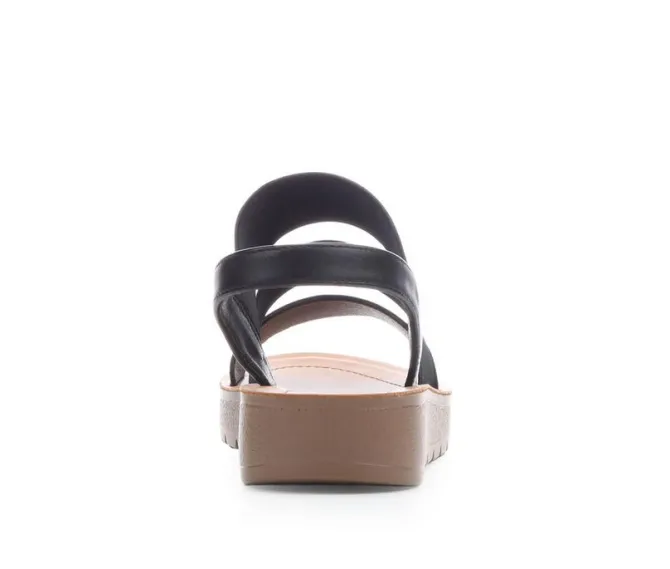 Women's Blue Aura Button Sandals