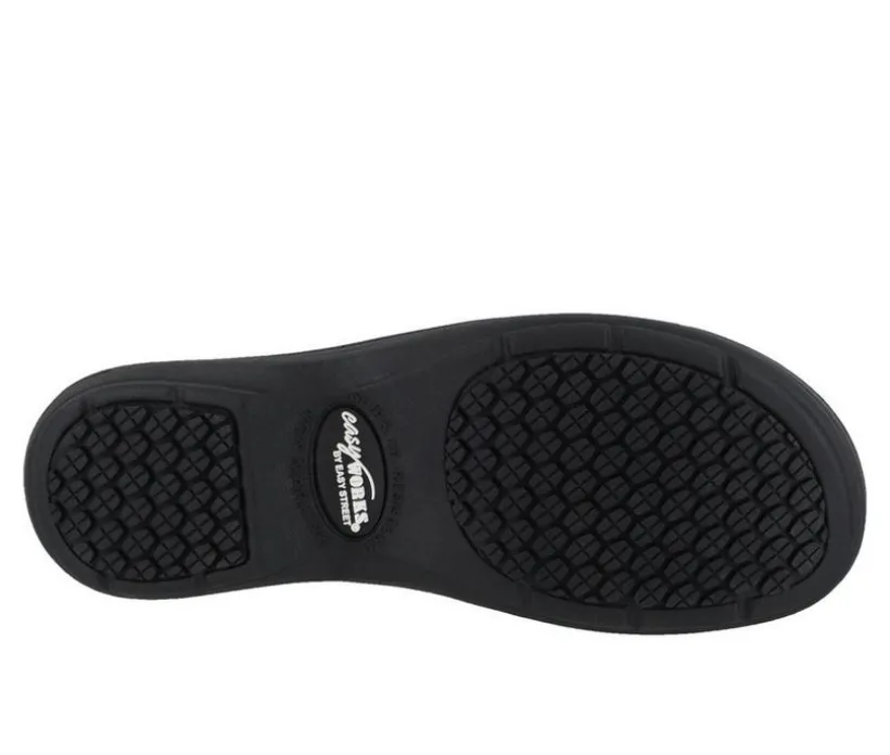 Women's Easy Works by Easy Street Bind Embossed Leather Slip-Resistant Clogs
