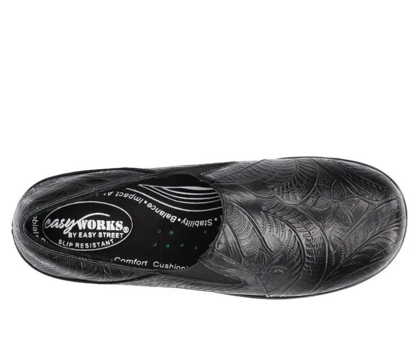 Women's Easy Works by Easy Street Bind Hot Coffee Slip-Resistant Clogs