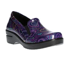 Women's Easy Works by Easy Street Leeza Purple Hearts Slip-Resistant Clogs