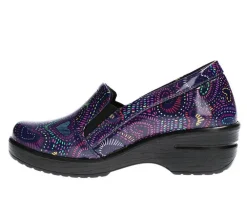 Women's Easy Works by Easy Street Leeza Purple Hearts Slip-Resistant Clogs