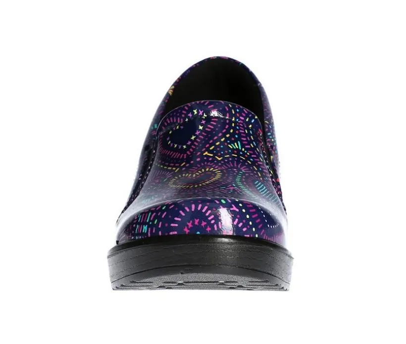 Women's Easy Works by Easy Street Leeza Purple Hearts Slip-Resistant Clogs