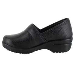 Women's Easy Works by Easy Street Leeza Navy Paisley Slip-Resistant Clogs