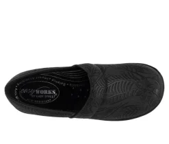 Women's Easy Works by Easy Street Leeza Navy Paisley Slip-Resistant Clogs