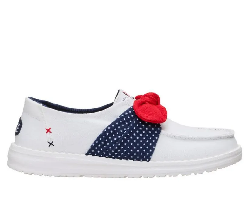 Women's HEYDUDE Wendy Bow Americana Stars White/Multi Boat Shoes