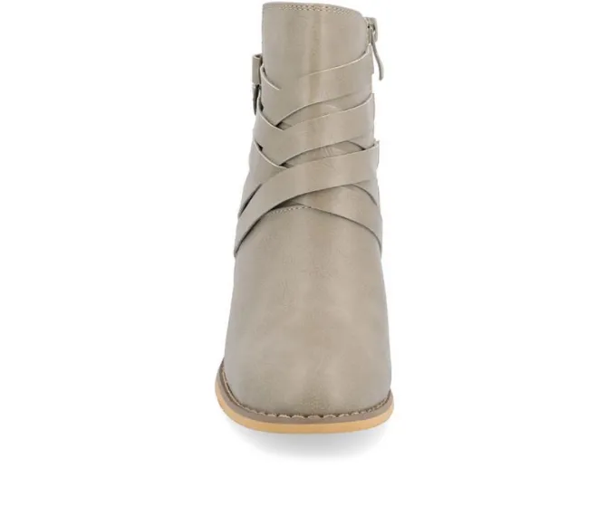 Women's Journee Collection Strap Wide Width Booties