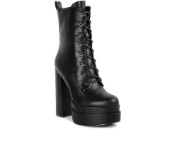 Women's London Rag Meows Lace Up Platform Heeled Boots