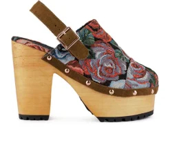 Women's Rag & Co Mural Block Heel Platform Clogs