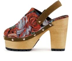 Women's Rag & Co Mural Block Heel Platform Clogs