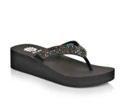 Women's Yellow Box Africa Wedge Flip-Flops