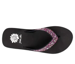 Women's Yellow Box Africa Wedge Flip-Flops